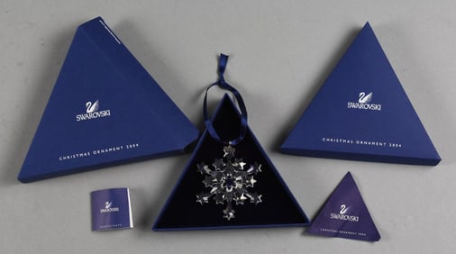 2004 Swarovski Crystal Snowflake Ornament, Original Box