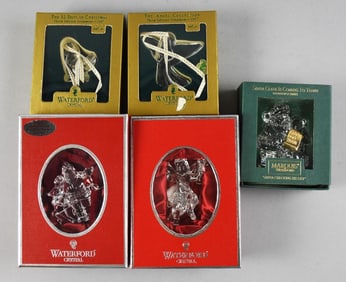 1990s-2000s Waterford Crystal Christmas Ornaments, Org Boxes