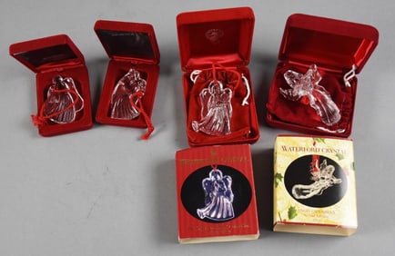 Waterford Crystal Christmas Angel Ornaments, Original Boxes