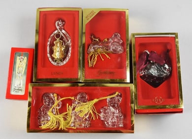 Lenox & Gorham Crystal Christmas Ornaments, Original Boxes