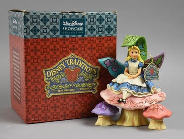 Enesco Disney Showcase Alice on Mushroom MIB
