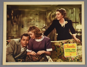1943 Claudia Robert Young, Dorothy McGuire Signed Lobby Card