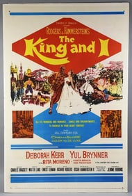 1961 The King and I Brynner & Kerr One Sheet Movie Poster