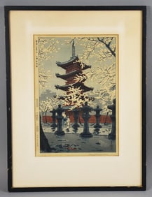 Shiro Kasamatsu (1898-1991) Ueno Toshogu Shrine Woodblock
