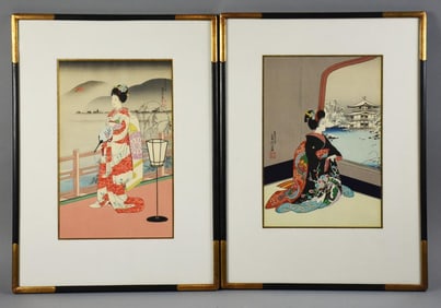 Sananobu Hasegawa (1881-1963) Geisha Girl Woodblock Prints