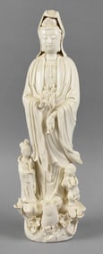 Vintage Blanc de Chine Quan Yin Porcelain Figure