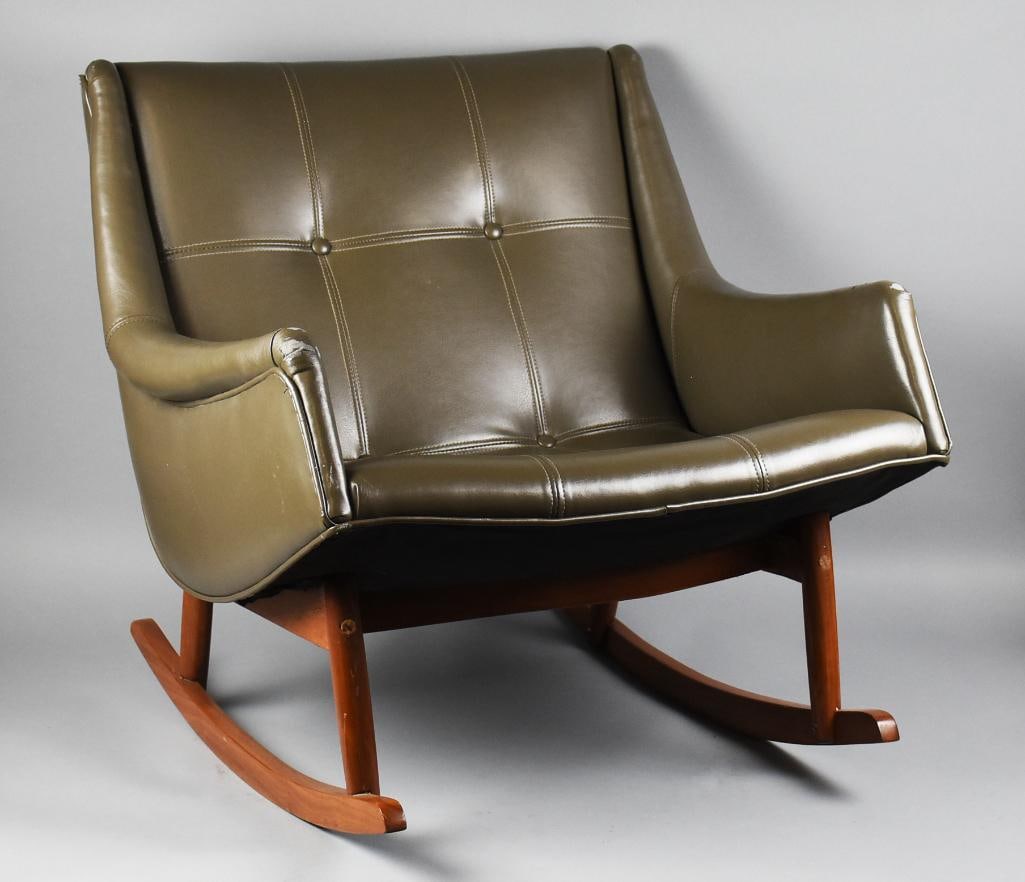 Mid Century Modern Retro Olive Color Rocking Chair (1 of 14)