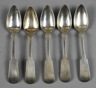 c1840 Platt & Brothers New York Coin Silver Teaspoons
