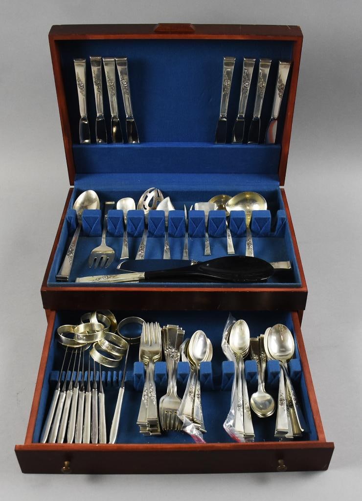 1954 Reed Barton Sterling Classic Rose Dinner Service PLUS (1 of 13)