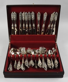 20th Century Godinger Baroque Silver Plate Flatware Service