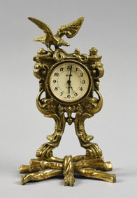 Vintage Slavo USSR Wind Up Alarm Clock Ornate Brass