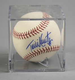 Torii Hunter Signed Spring Training Ball MLB Hologram Sticker