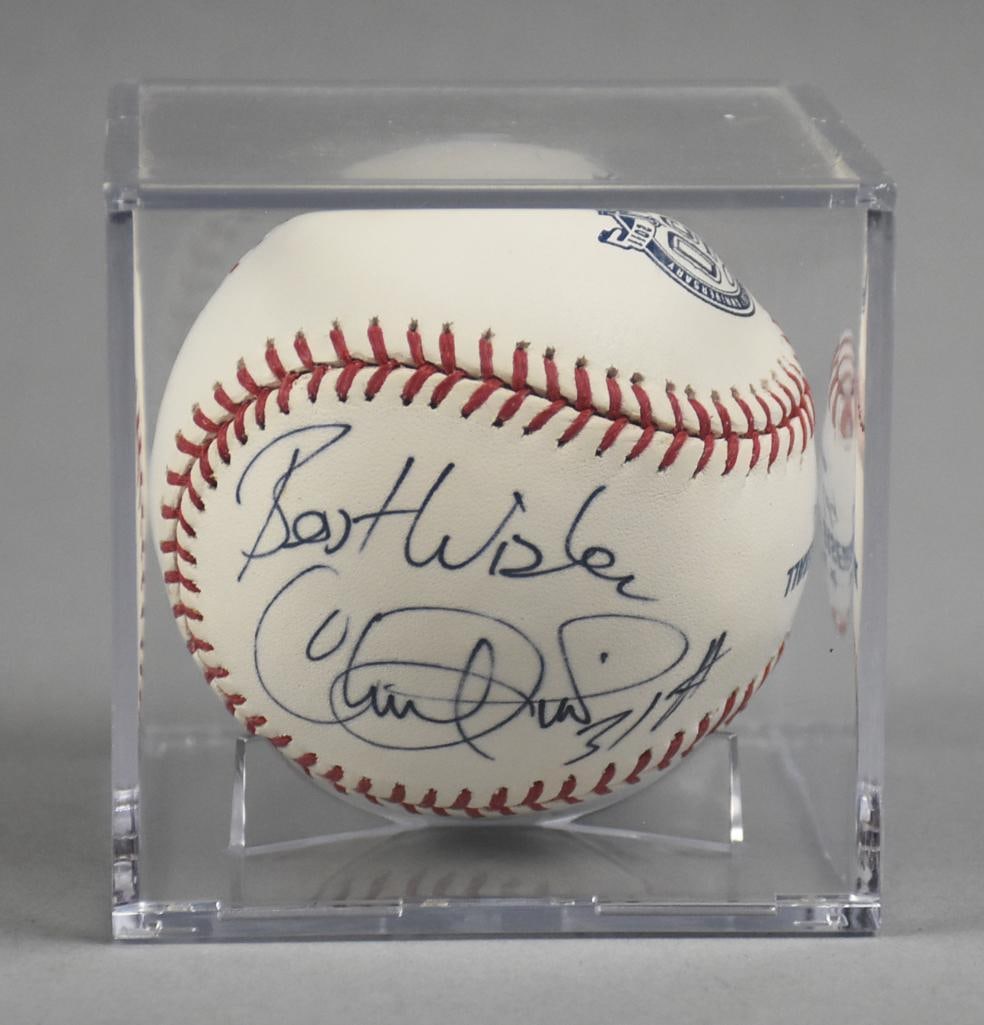 Clint Hurdle MLB Player & Manager Signed Baseball: Great baseball signed by former outfielder, coach and manager Clint Hurdle. Hurdle started his career in 1977 with the Kansas City Royals the played with the Reds, Mets twice and the Cardinals. He man