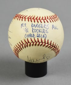 NHL 1991 New York Rangers Rookie Player Signed Baseball