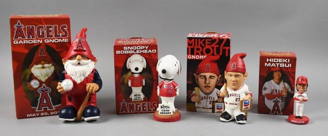 2010, 14 Los Angeles Angels of Anaheim Bobbleheads & Gnomes-MIB