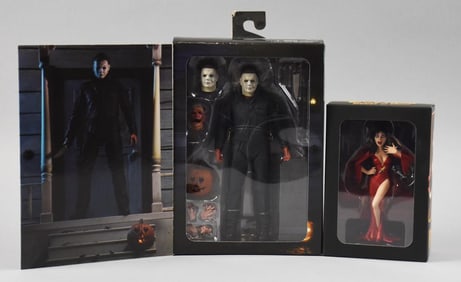 NECA Elvira & Halloween Michael Myers Doll Figures MIB NOS
