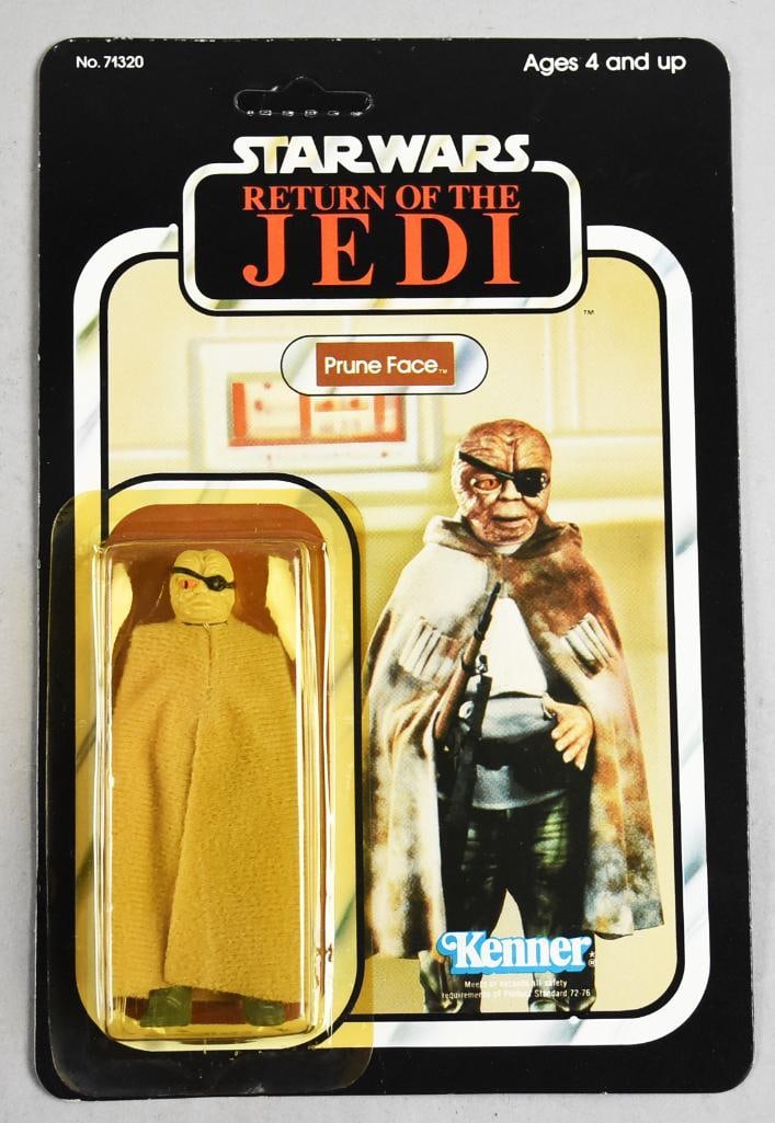 1983 Prune Face ROTJ Figure 77 Back Unpunched MOC-NOS: 1983 Kenner Prune Face Return of the Jedi Figure 77 Back Unpunched-MOC-NOS. Single owner collection from the largest toy collector on the West Coast.