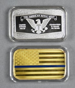 999 Silver American Royal Mint, Thin Blue Line Ingots