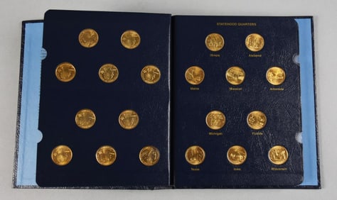 1999-2008 Whitman Statehood Quarters, Gold Tone - Full