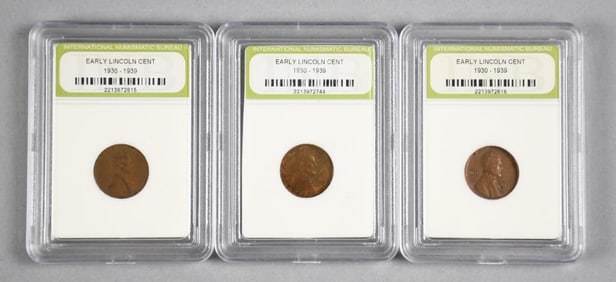 INB 1935, 1939 Early Lincoln Cent 1930-39