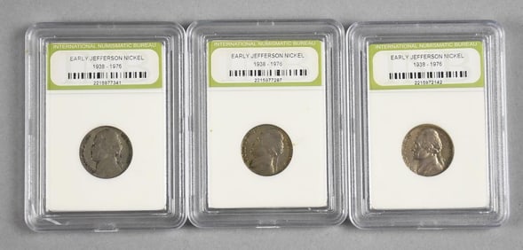 INB 1941, 1946, 1959 Jefferson Nickels 1938 -1976