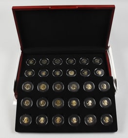 Display Case with 30 Washington Quarters