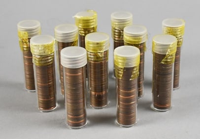 (11) 1940s-50s Wheat Pennies, Unchecked Rolls