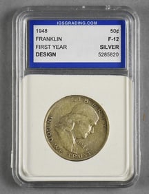 1948 Franklin First Year Silver Half Dollar - UGS F12