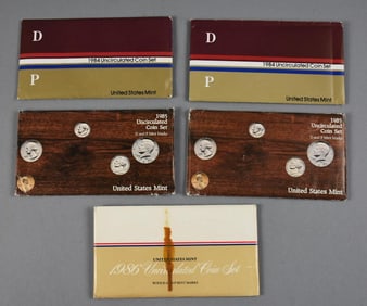 1984-86 US Mint Uncirculated Coin Sets, Denver, Philadelphia