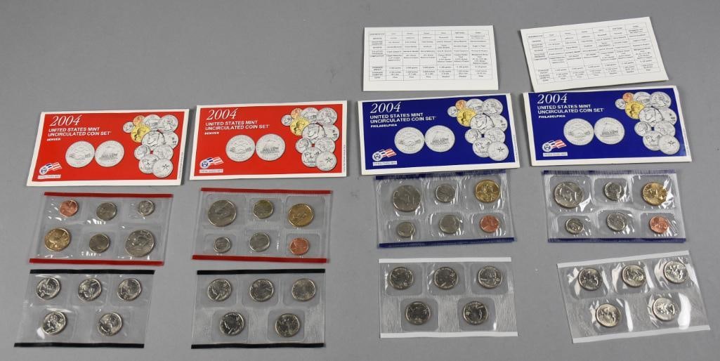 2004 US Mint Uncirculated Coin Sets, Denver, Philadelphia (1 of 6)