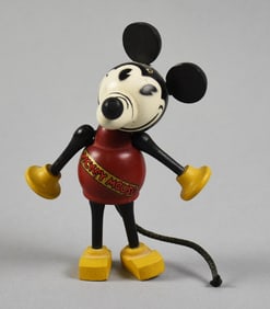RARE c1930 Halsam Mickey Mouse - Wooden, Jointed