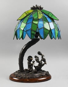 Disney Donald Duck 70th Anniversary Stained Glass Lamp MIB COA