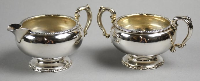 c1960 Fisher Sterling Silver Cream Pitcher & Sugar Bowl