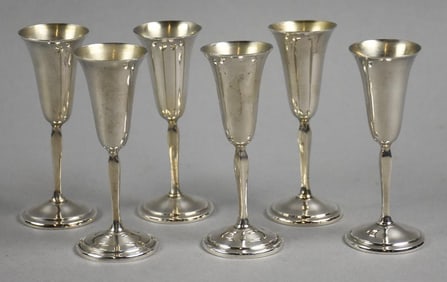 Frank M Whiting & Co. Sterling Cordial, Set of Six