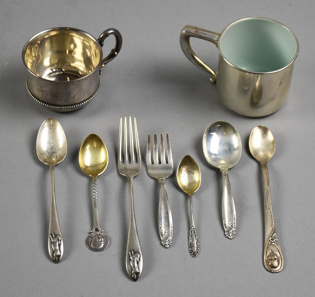 Antique/Vintage Sterling Flatware & Cups, Various Mfgs. (1 of 10)