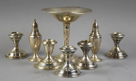 Vintage Assorted Weighted Sterling Tableware Pieces