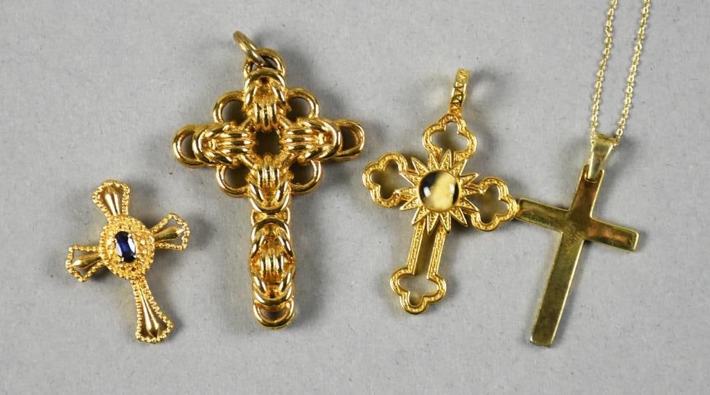 STS Karis Sterling Vermeil Cross Pendants, One Chain (1 of 6)