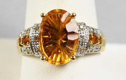 Samuel Benham 14K Yellow Gold Citrine Ladies Ring