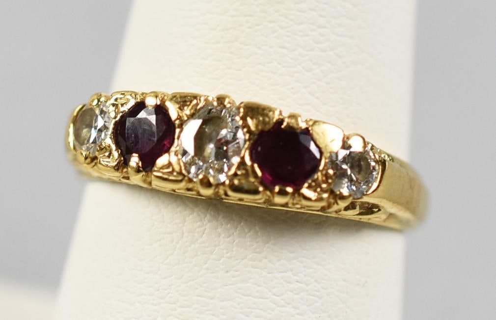 14kp Gold Diamond & Ruby Ring: A beautiful 14k "p" yellow gold unisex ring set with diamonds and rubies. "P" means plumb which means this IS 14k gold exactly.