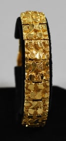 Gold Nugget Style Bracelet, Gold Plated