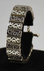 Sterling Silver Bracelet w/ Scroll Detail