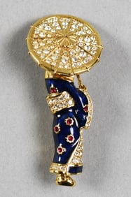 Attwood & Sawyer Swarovski  Geisha Brooch