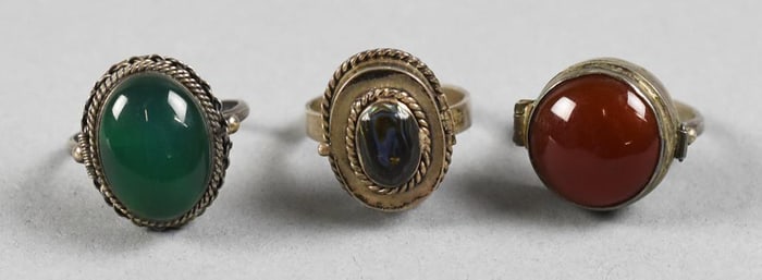 Poison Rings Sterling Silver & Gemstone Vintage
