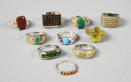 STS Sterling Silver and Semi Precious Stone Ring Assortment