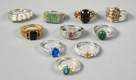 STS Sterling Silver and Semi Precious Stone Ring Assortment