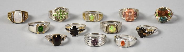 STS Sterling Silver and Semi Precious Stone Ring Assortment