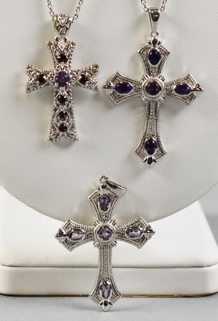 STS Karis Amethyst Cross Pendants w/ Chains (1 of 7)