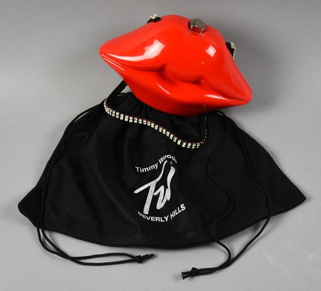 Timmy Woods Red Lips Purse, Original Dust Bag (1 of 7)
