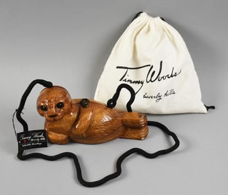 SIGNED Timmy Woods Baby Seal Purse Dust Bag