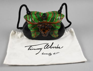 Timmy Woods Cheetah in Leaves Signed w. Dust Bag